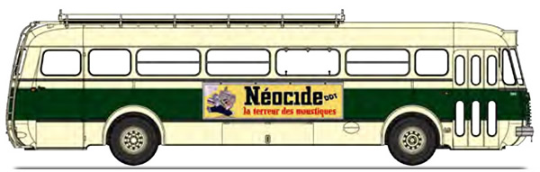 REE Modeles CB-127 - BUS R4190 Green and Cream SGTD - Publicity Néocide - (75)